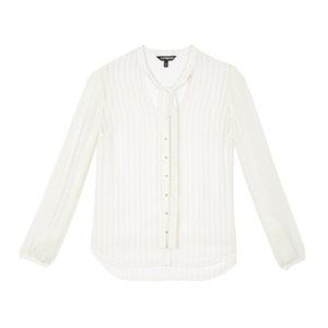 ✨NEW✨ Slim Fit Sheer Stripe Portofino Shirt Blouse